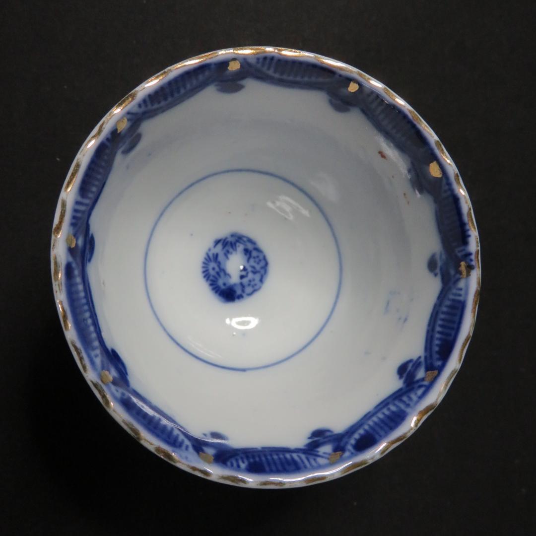 蕎麦猪口 向付 5客 色絵付 窯傷 花文様 金彩 明治 大正 - メルカリ