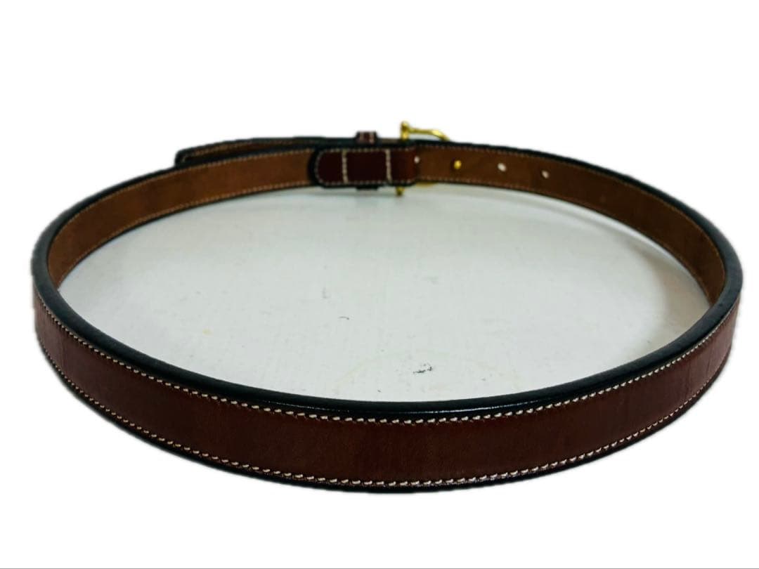 美品】トリーレザー レザーベルト シュプールバックル ブラウン ハバナ