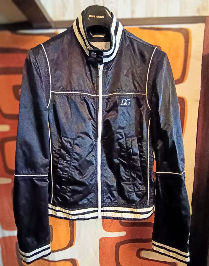 D&G ライダースジャケット ネイビー ナイロンジャケット 46 - メルカリ