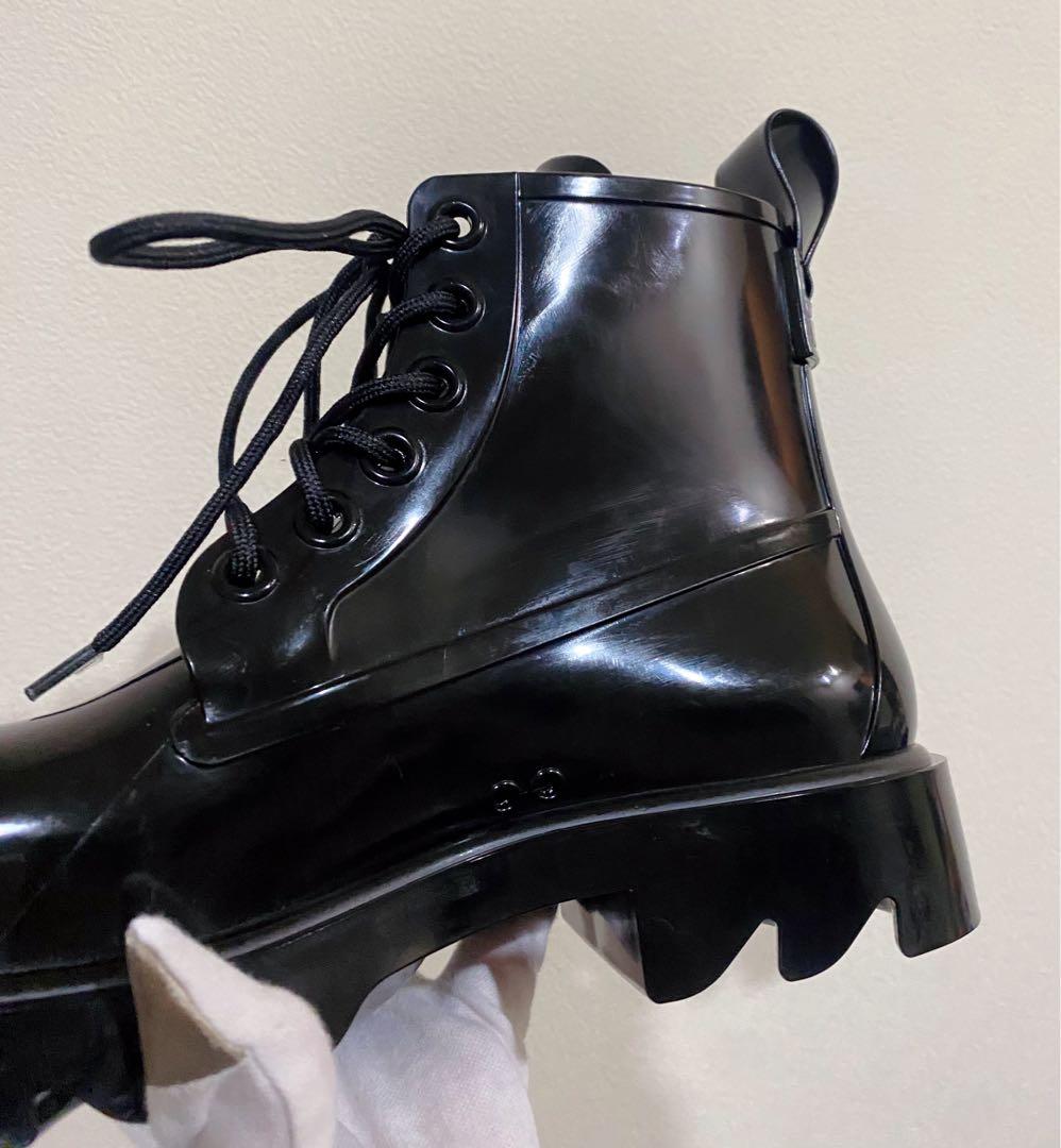 BOTTEGA VENETA ラバー レースアップ ブーツ レインブーツ - メルカリ