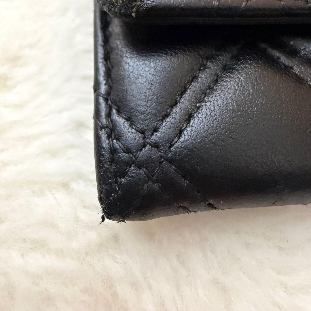 シャネル マトラッセ カードケース 名刺入れ 黒 ブラック ミニ財布 20