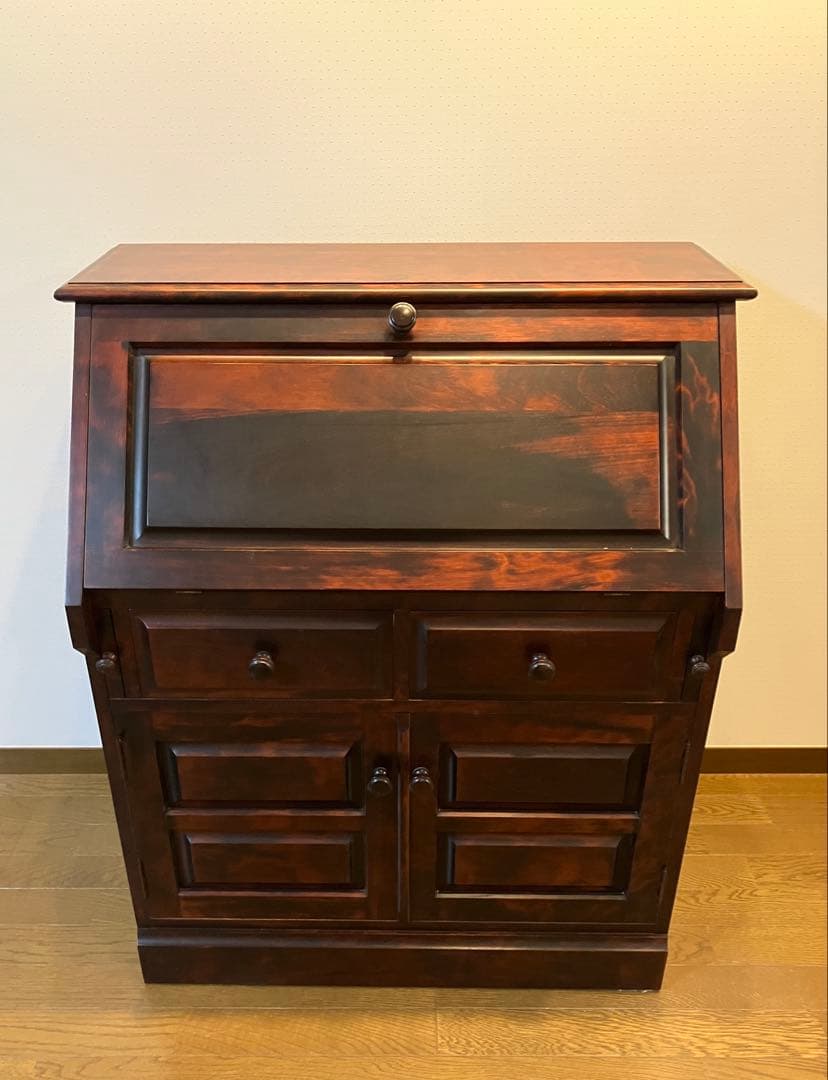 美品 ライティングビューロー、北海道民芸家具、ダークブラウン - メルカリ