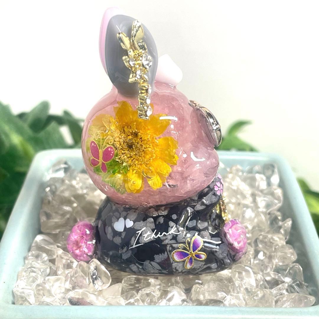 Mー519 オルゴナイト ❣️ ちょい悪うさぎ ❣️ 置物 レジンの通販はau