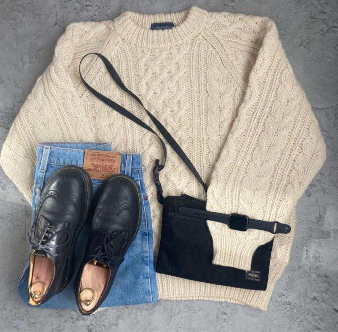 超希少】フィッシャーマン アランニット 90s 入手困難 プルオーバー