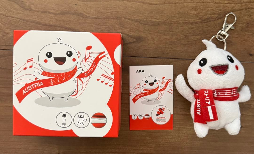 万博 EXPO オーストリア 赤白赤 マスコットぬいぐるみ キーチェーン