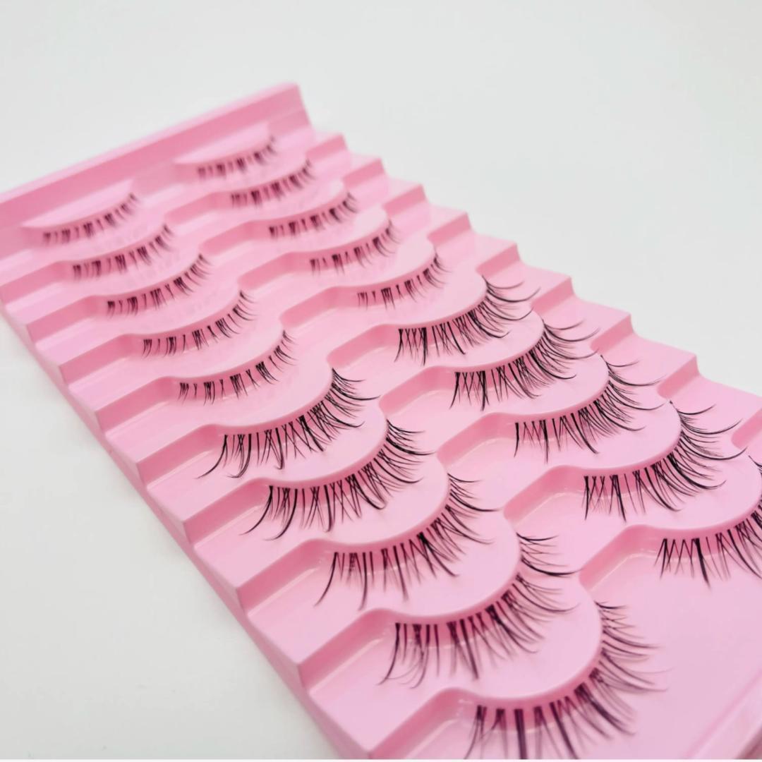 つけまつ毛 上下セット B フェイクミンク 3D ブラック 自然なカール 黒