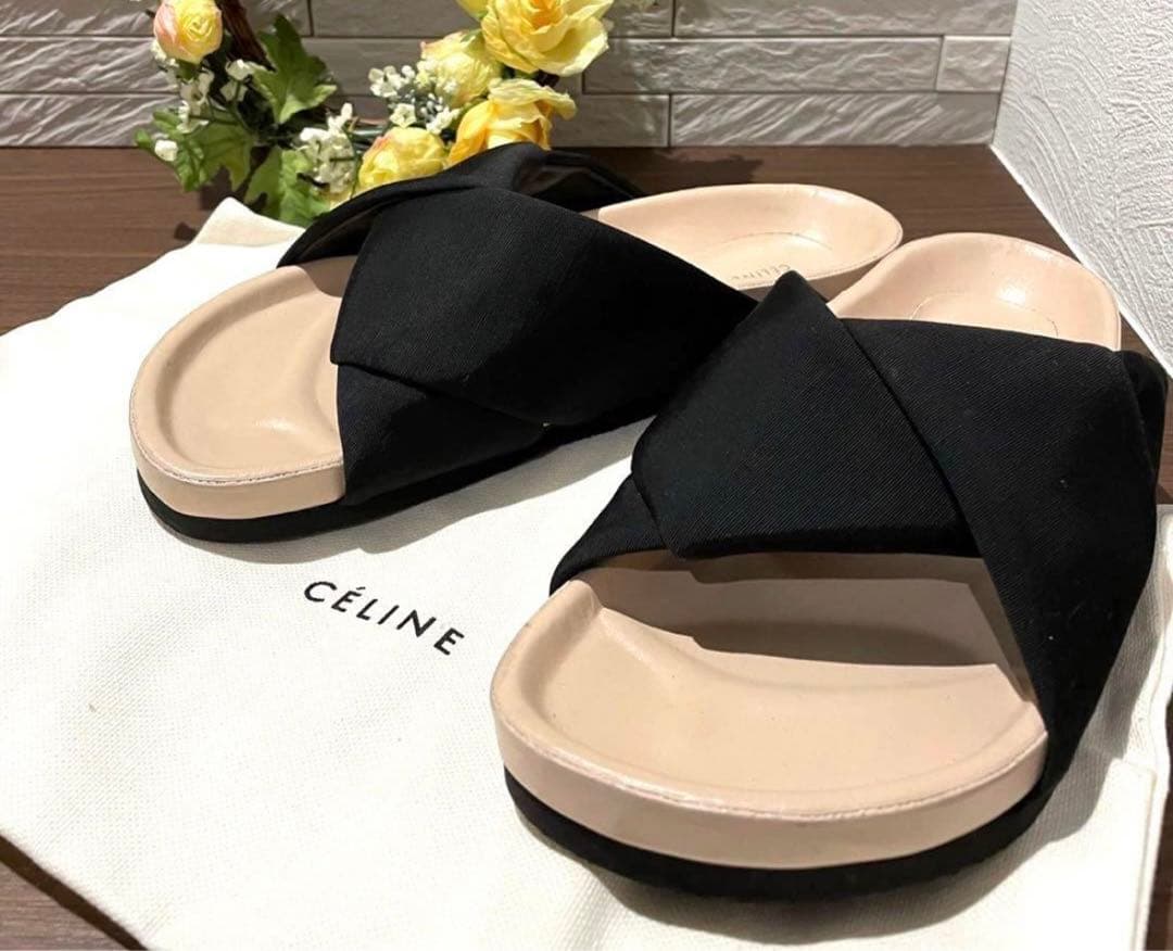 CÉLINE セリーヌ　celine ブラック サンダル 35 CELINE（セリーヌ） スライドサンダル 354412276C.38AB レディース