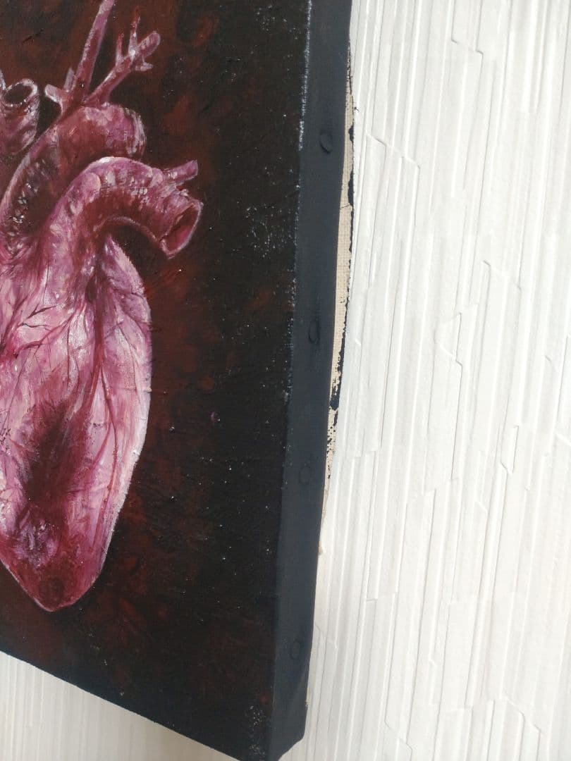 心臓の油絵【本音】1点物の原画/作者サイン入り/F3号サイズ - メルカリ