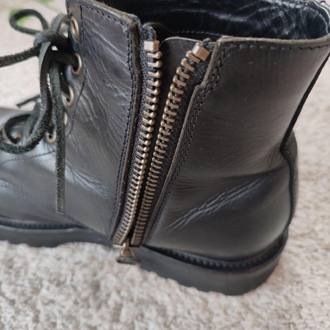 美品BUTTERO(ブッテロ) サイドジップワークブーツ ブラック26cm 40