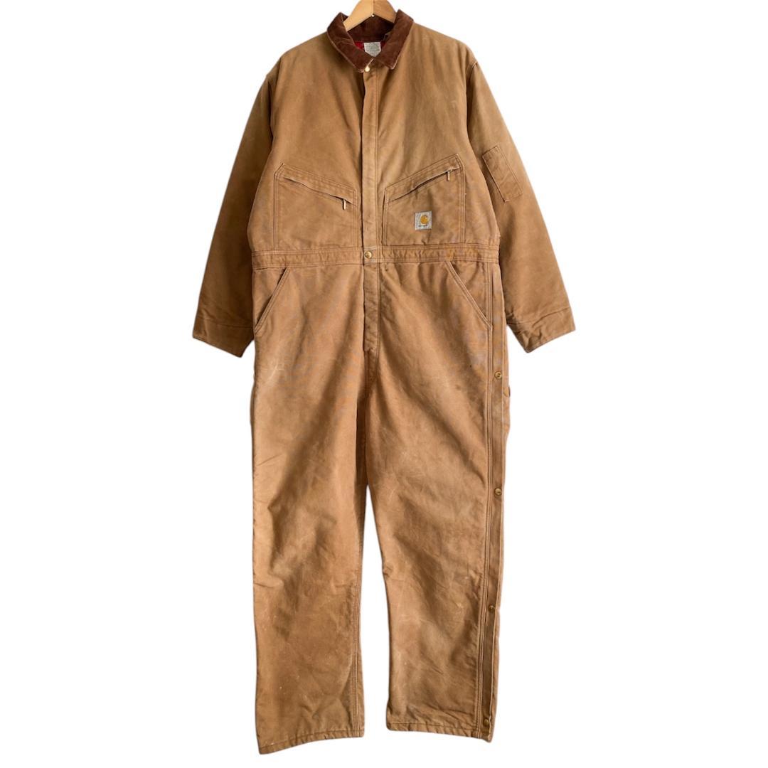USA製 Carhartt カーハート ダック オールインワン ツナギ 48 80年代 USA製 Carhartt カーハート ダック地 つなぎ メンズW44 古着