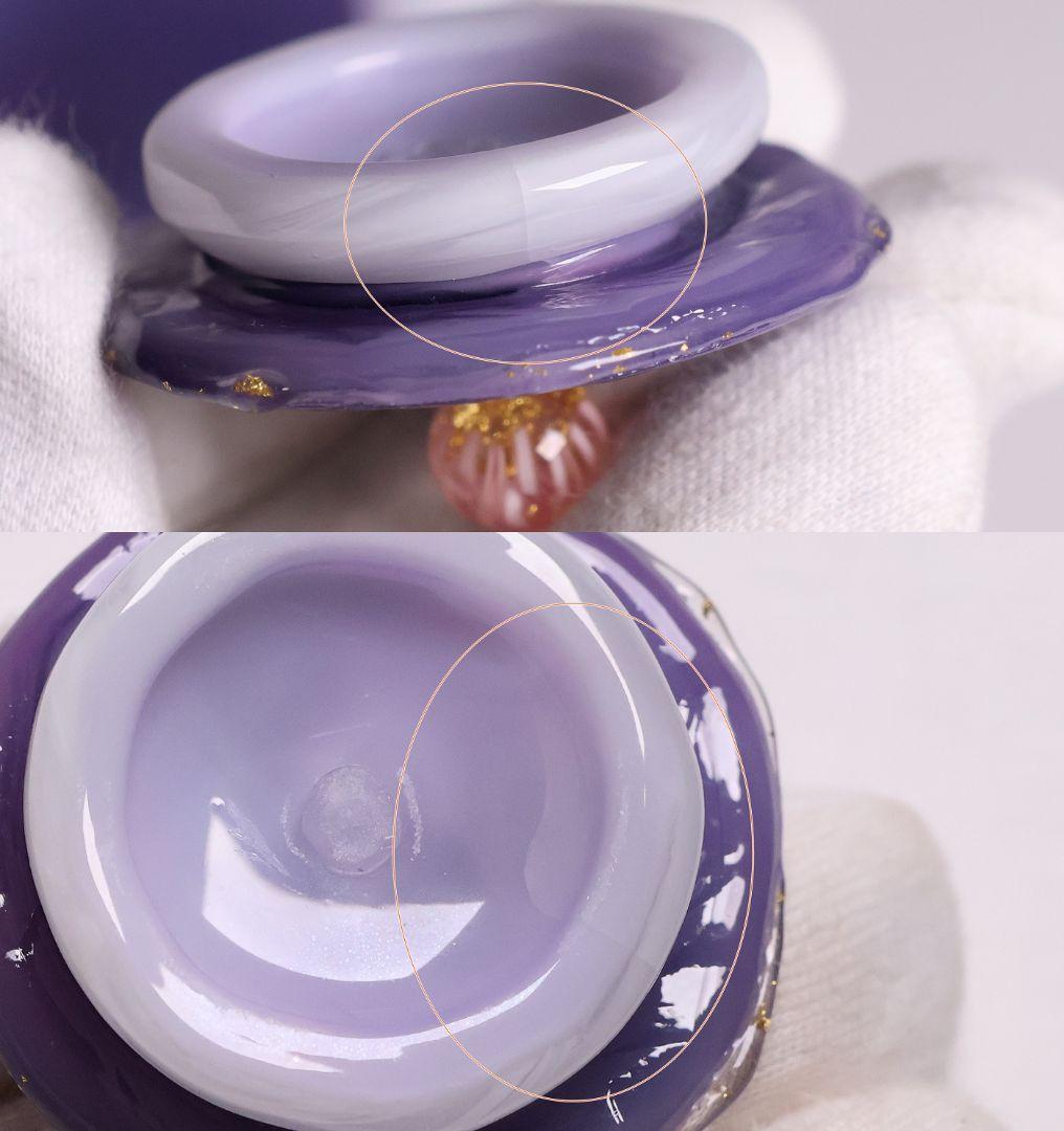 茶道具 船越美智代 ガラス茶入 ギヤマン 硝子 紫 マーブル【CM341