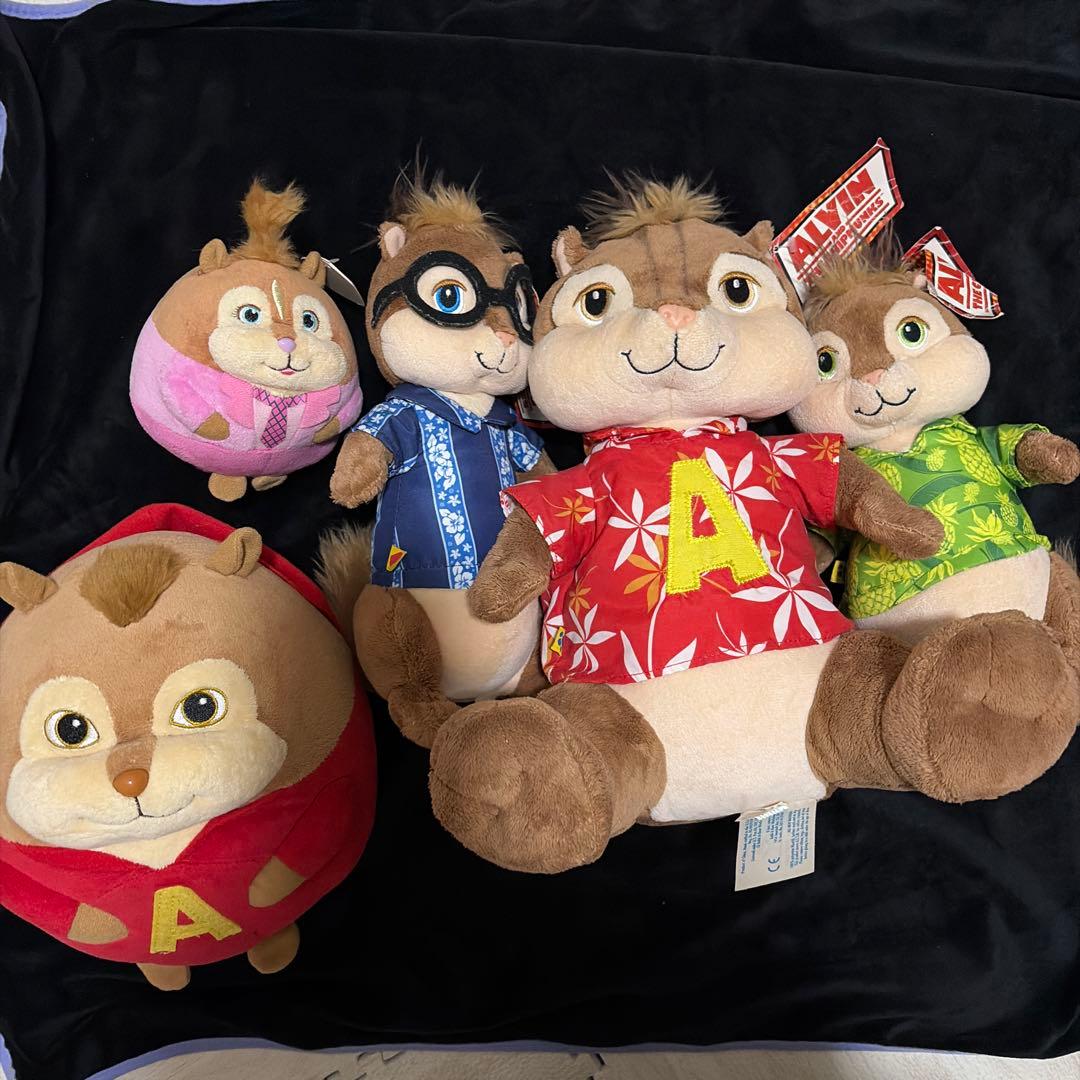 アルビンとチップマンクス 歌うシマリス三兄弟ぬいぐるみ 5体セット