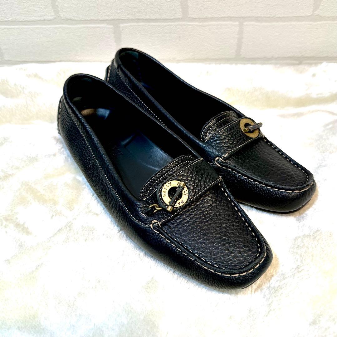 試着のみ Barry バリー 36 ブラックレザー ローファー BALLY (バリー) レザー ローファー 本革 BALLYONYXU901 メンズ 7(UK) 8