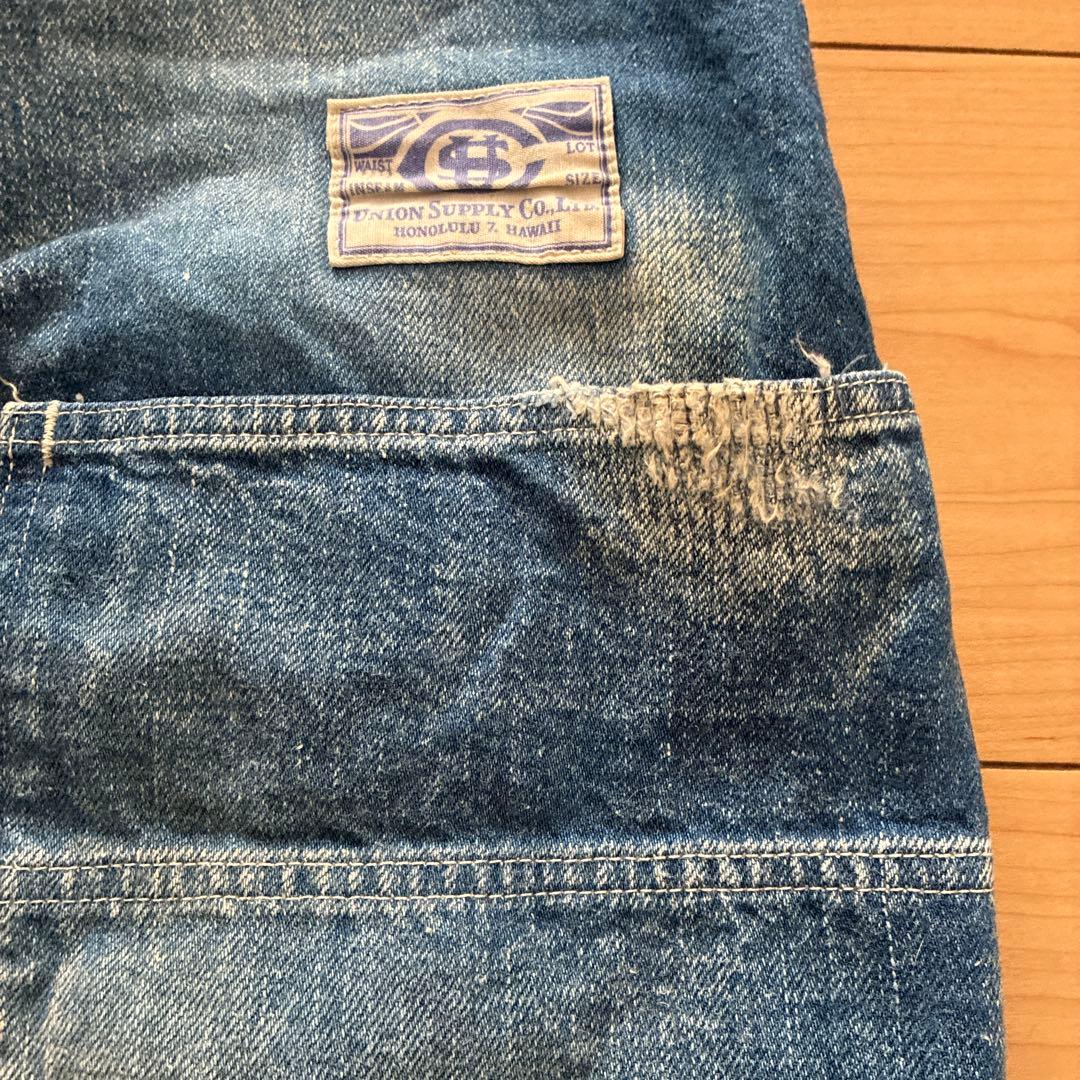 ユニオンサプライ/ブルー ダメージ加工オーバーオール 東洋 - メルカリ