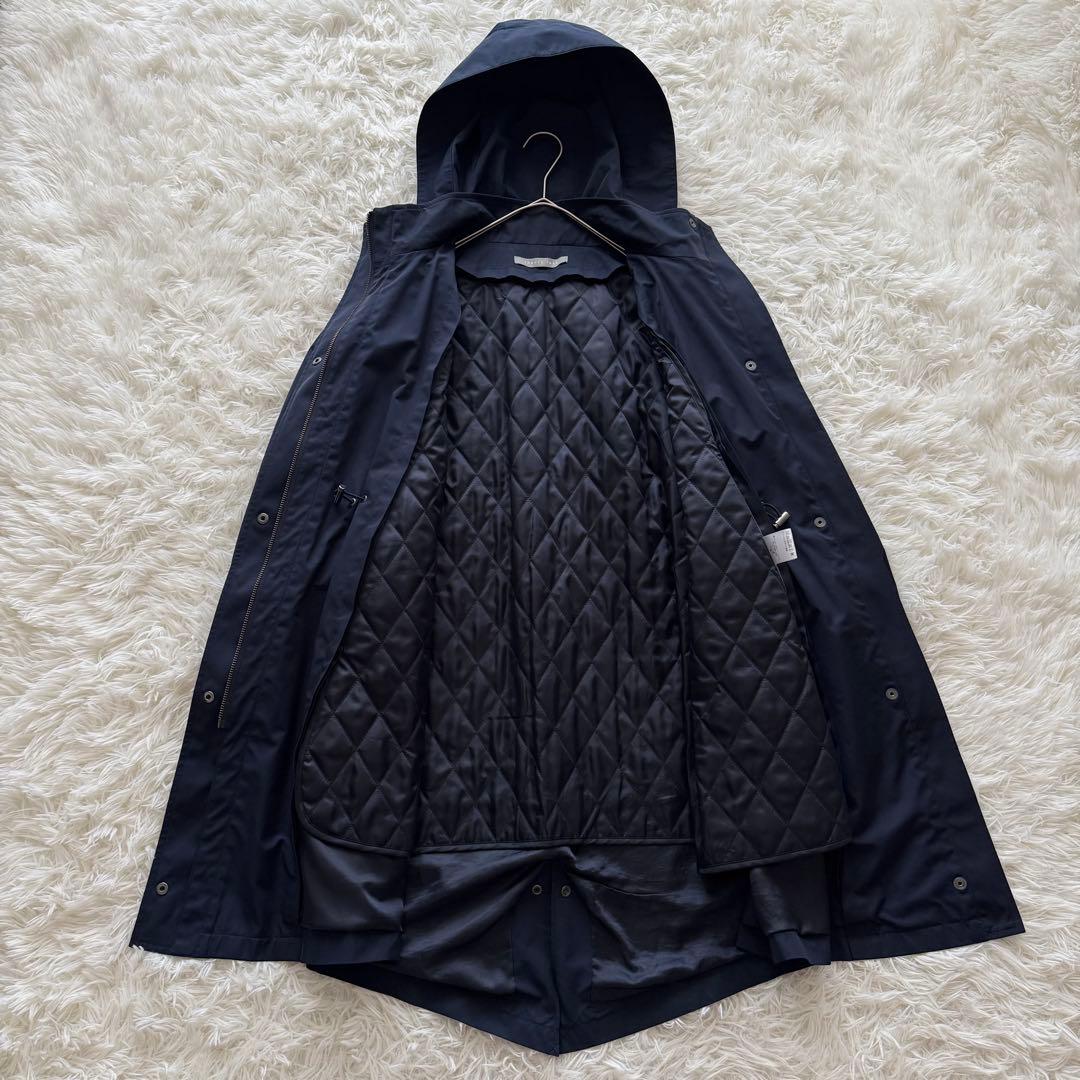 セオリーリュクス】モッズコート フーディー 中綿ライナー付 38 紺の