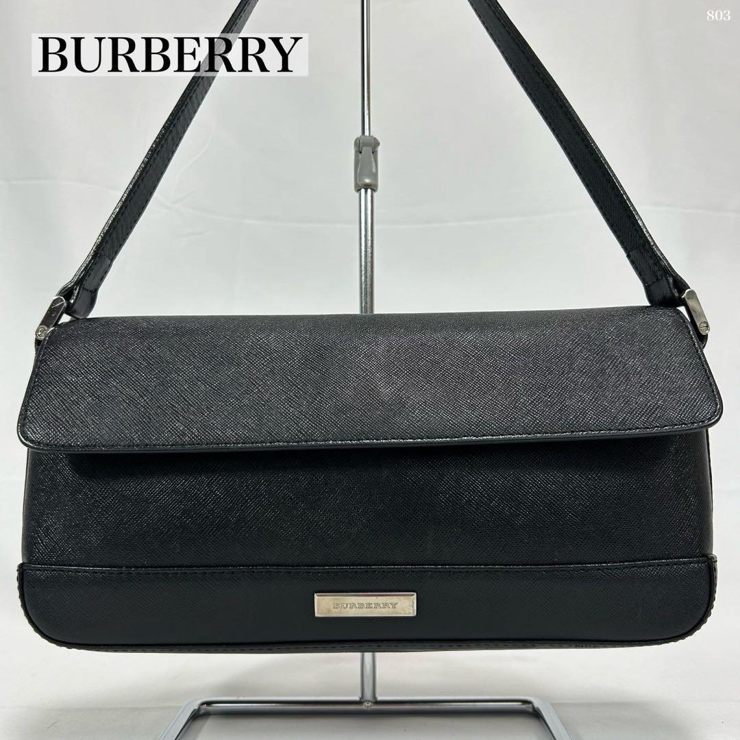 【極美品】バーバリー ワンハンドバッグ レザー ノバチェック 肩掛け 黒 ロゴ BURBERRY（バーバリー） ノバチェック ショルダーバッグ ワン