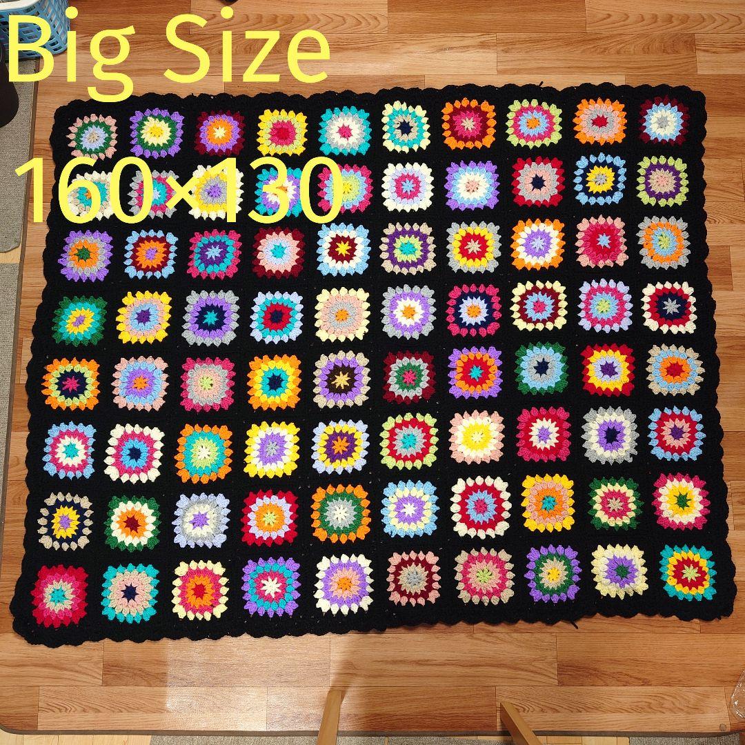 マルチカバー グラニースクエア モチーフ編み ベットカバー - メルカリ