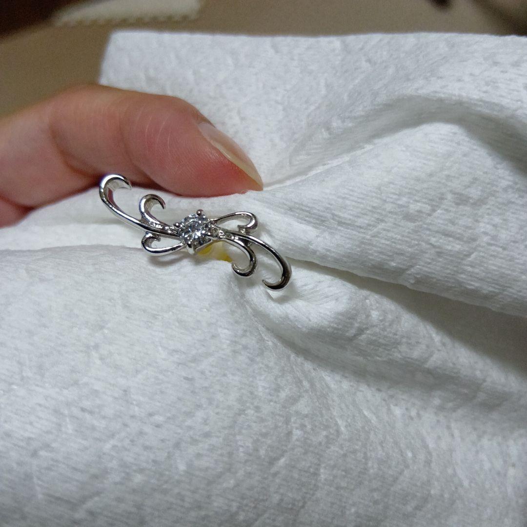 ダイヤモンドブローチ 0.20ct，留め具パール