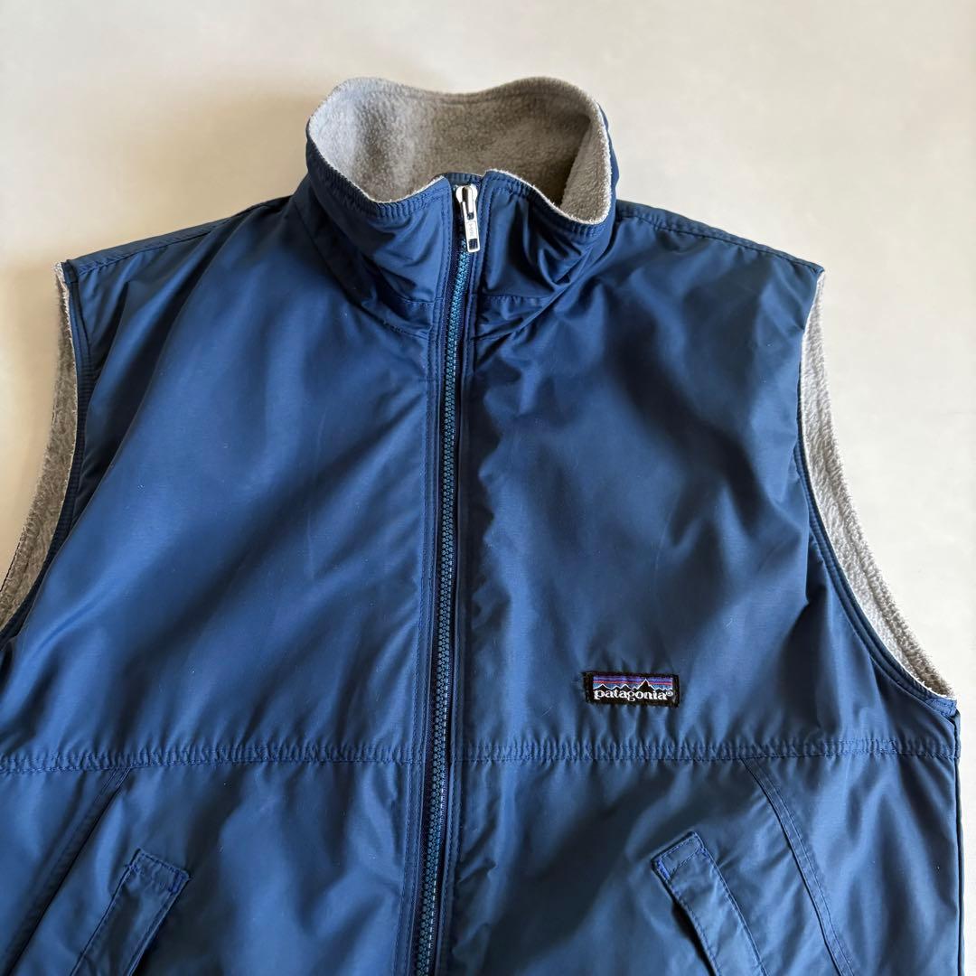 90S Patagonia シェルドシンチラ ネイビー　ベスト　ナイロン 90年代 90s パタゴニア アウトドア ナイロン フリース 青 黒 ブラック