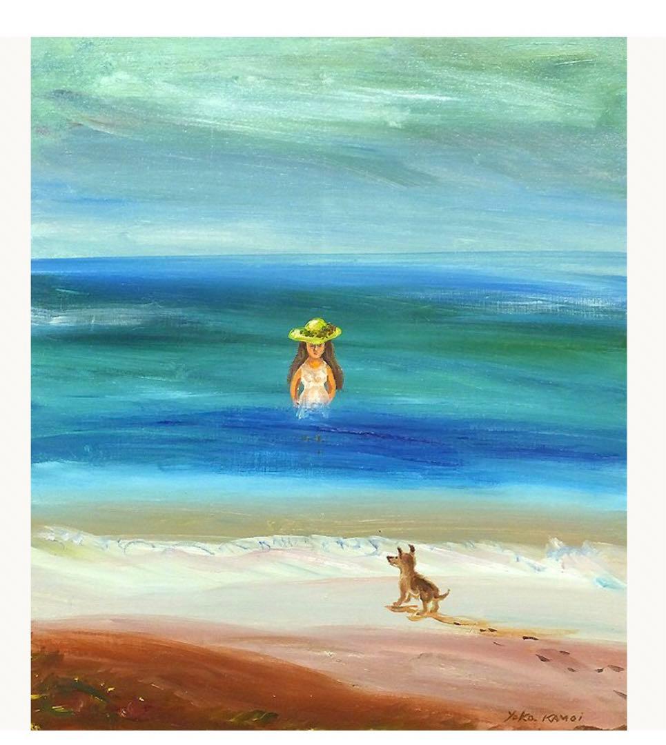 鴨居羊子 「海の淑女」 油彩10号 鴨居玲の姉 下着デザイナー ◇貴重