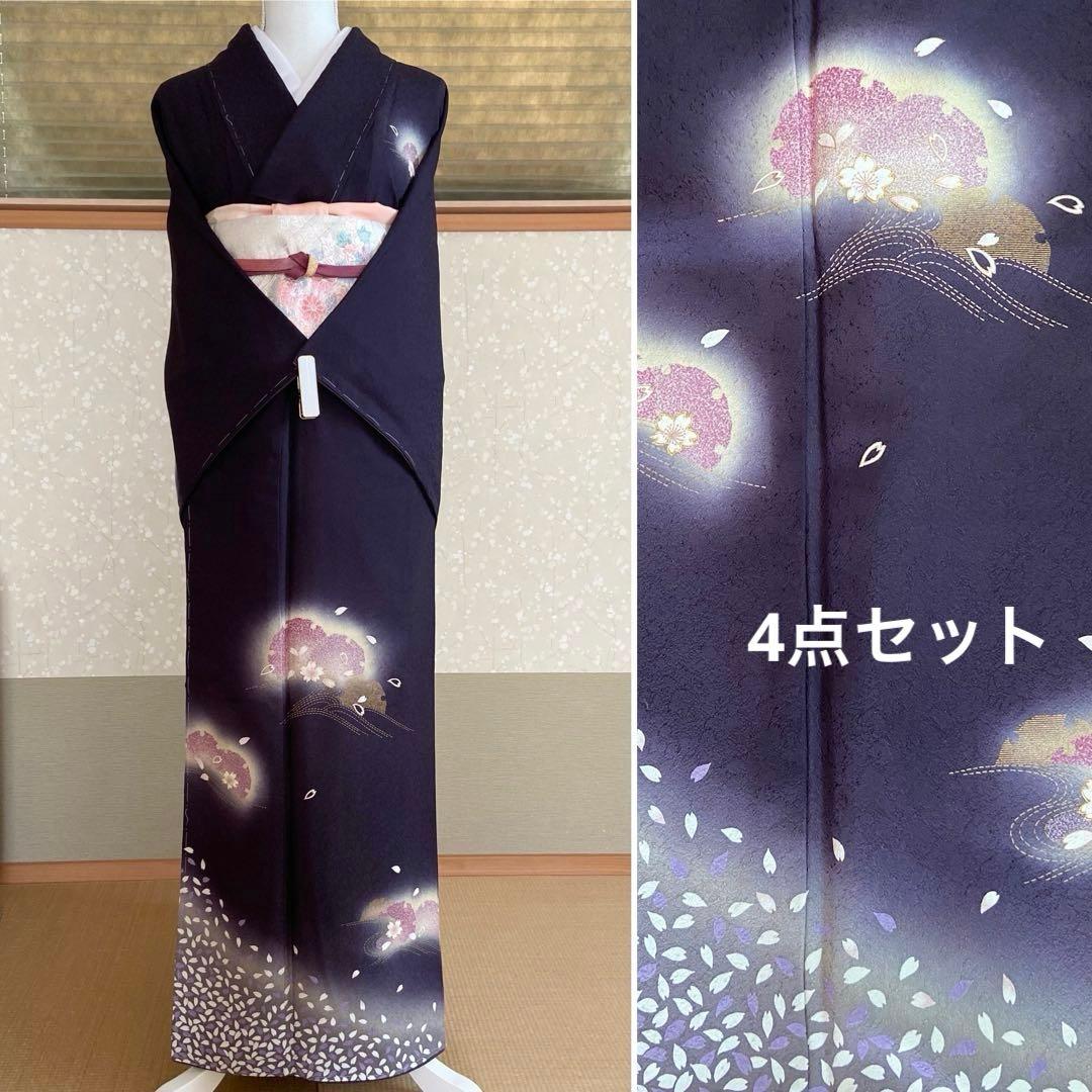 【未使用】濃紫色　作家物　桜と雪輪　訪問着　フルセット 楽天市場】紫（種類（着物）訪問着）（着物｜和服）：レディース