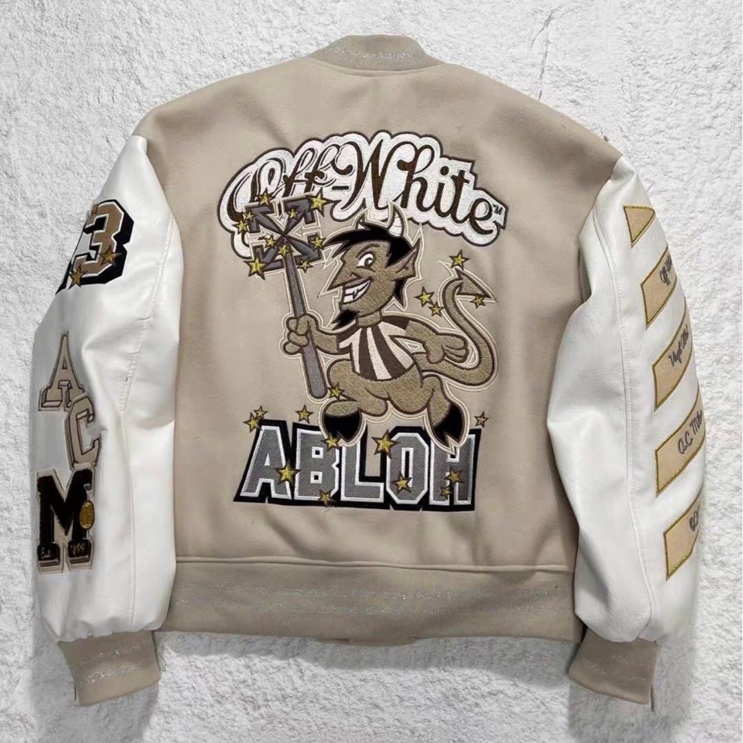 OFF-WHITE オフホワイト バーシティジャケット スタジャン - メルカリ