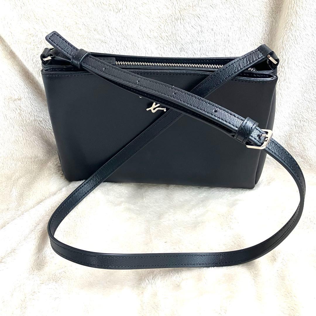 未使用級✨】agnes b. ショルダーバッグ ターンロック レザー ロゴ金具
