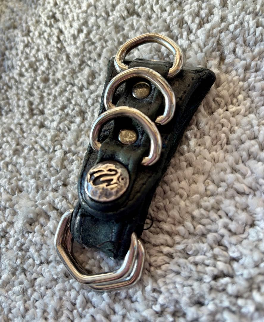 KMRii ケムリ 初期 レザー キーホルダー ベルトループ キーフック 黒 ベルトループキーホルダー ループキー キーホルダー keyfob ベルト