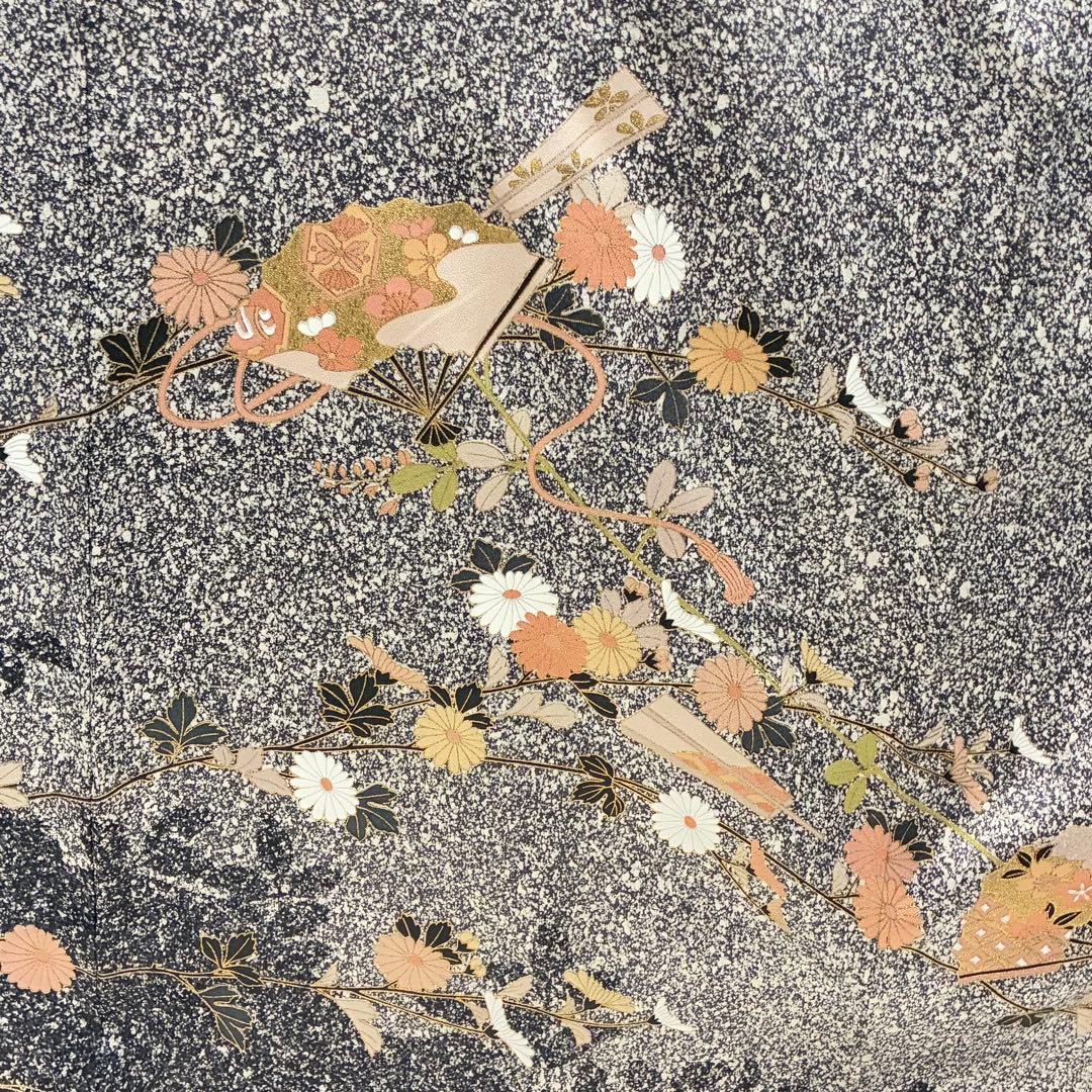 D248 訪問着 叩き染め 花模様 金彩 正絹 着物 袷 極美品 - メルカリ