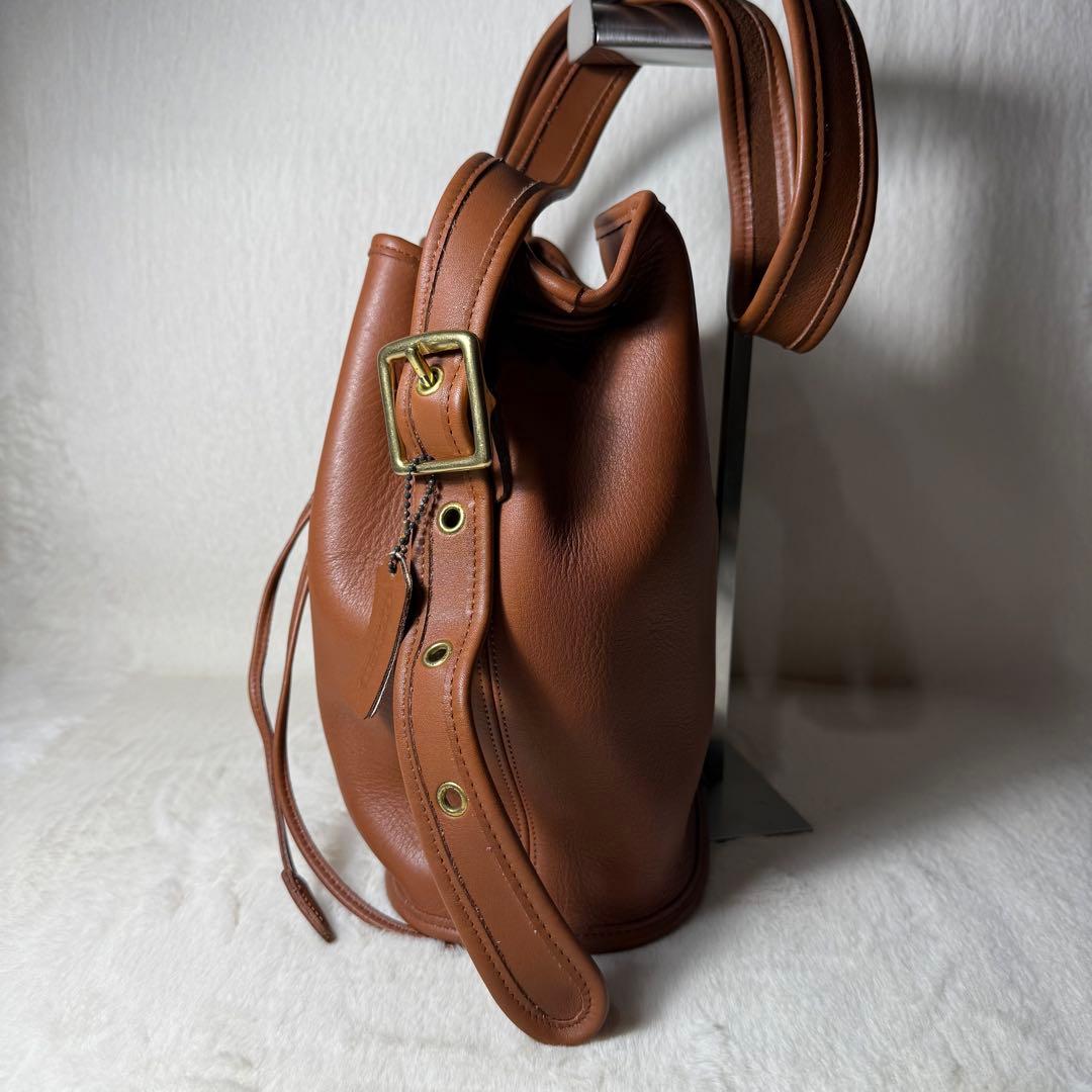 美品 オールドコーチ 巾着型ショルダー ブラウン 9952 - メルカリ