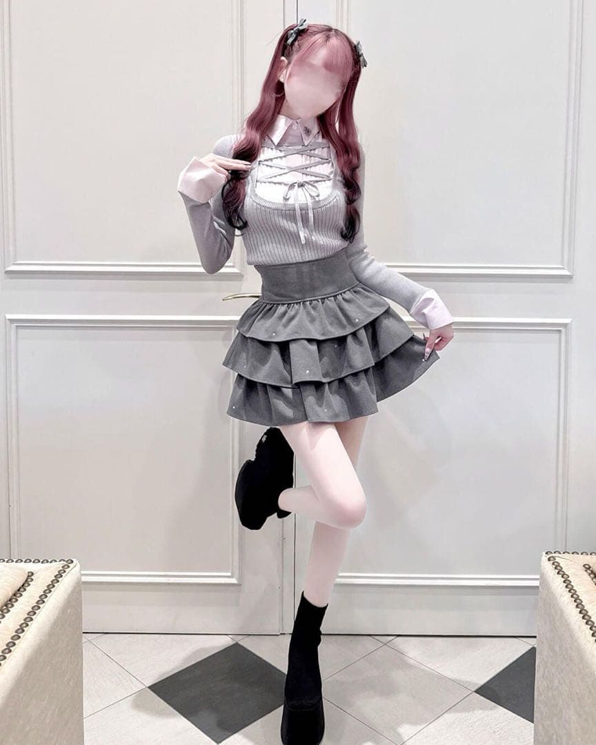 ミシェルマカロン HONEY MEWレースアップドッキングトップス