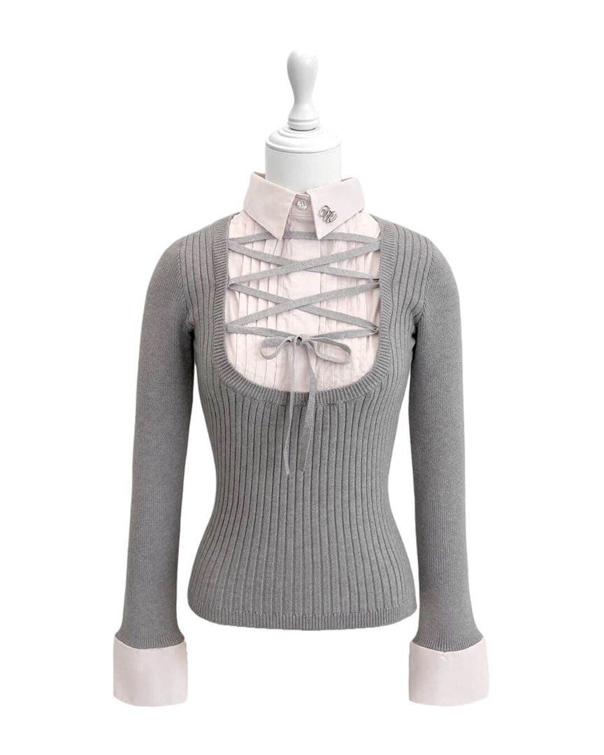 ミシェルマカロン HONEY MEWレースアップドッキングトップス