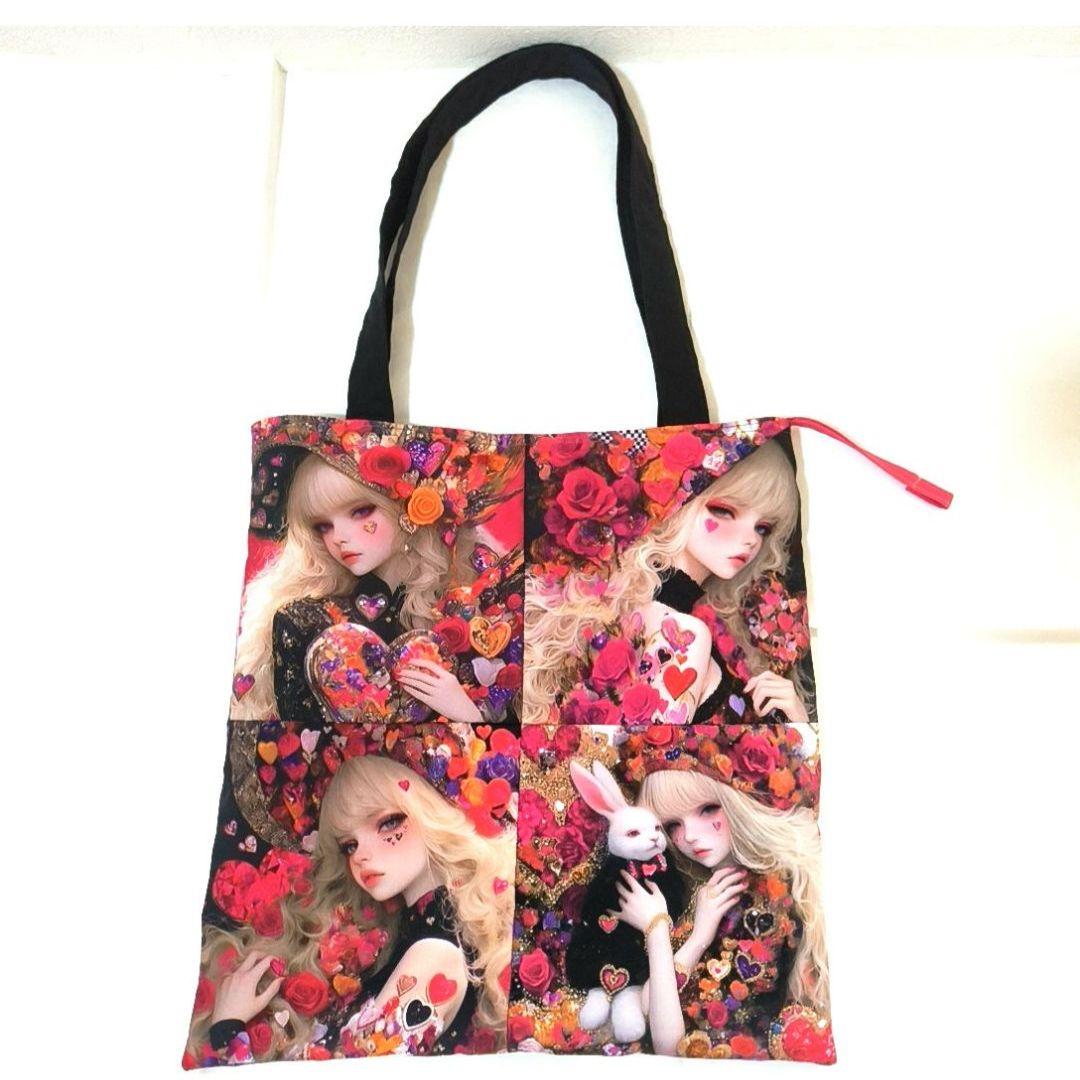 La luna様】ハンドメイドオーダー☆女の子☆大容量フラットトート