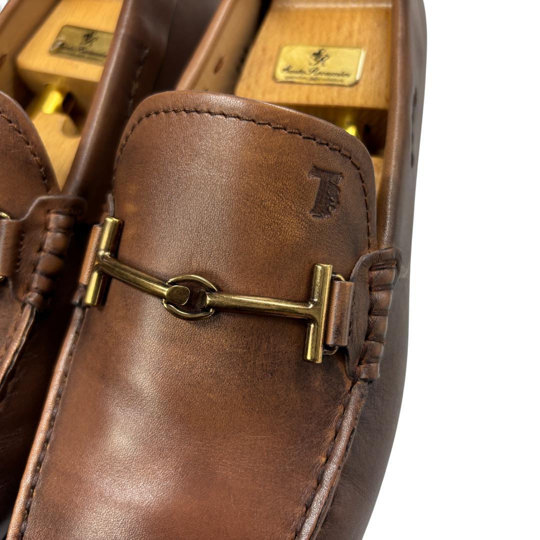 美品 TOD´s ダブルTビットローファー ブラウン 7.5 (約26cm)