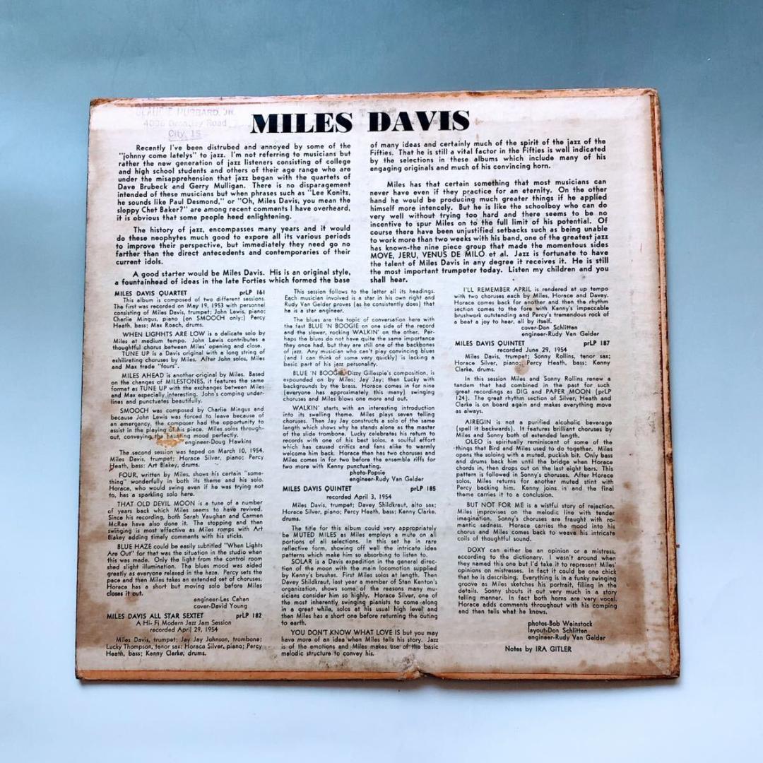 3928【希少名盤】マイルス・デイビス 10インチ 1954年 レコード レア