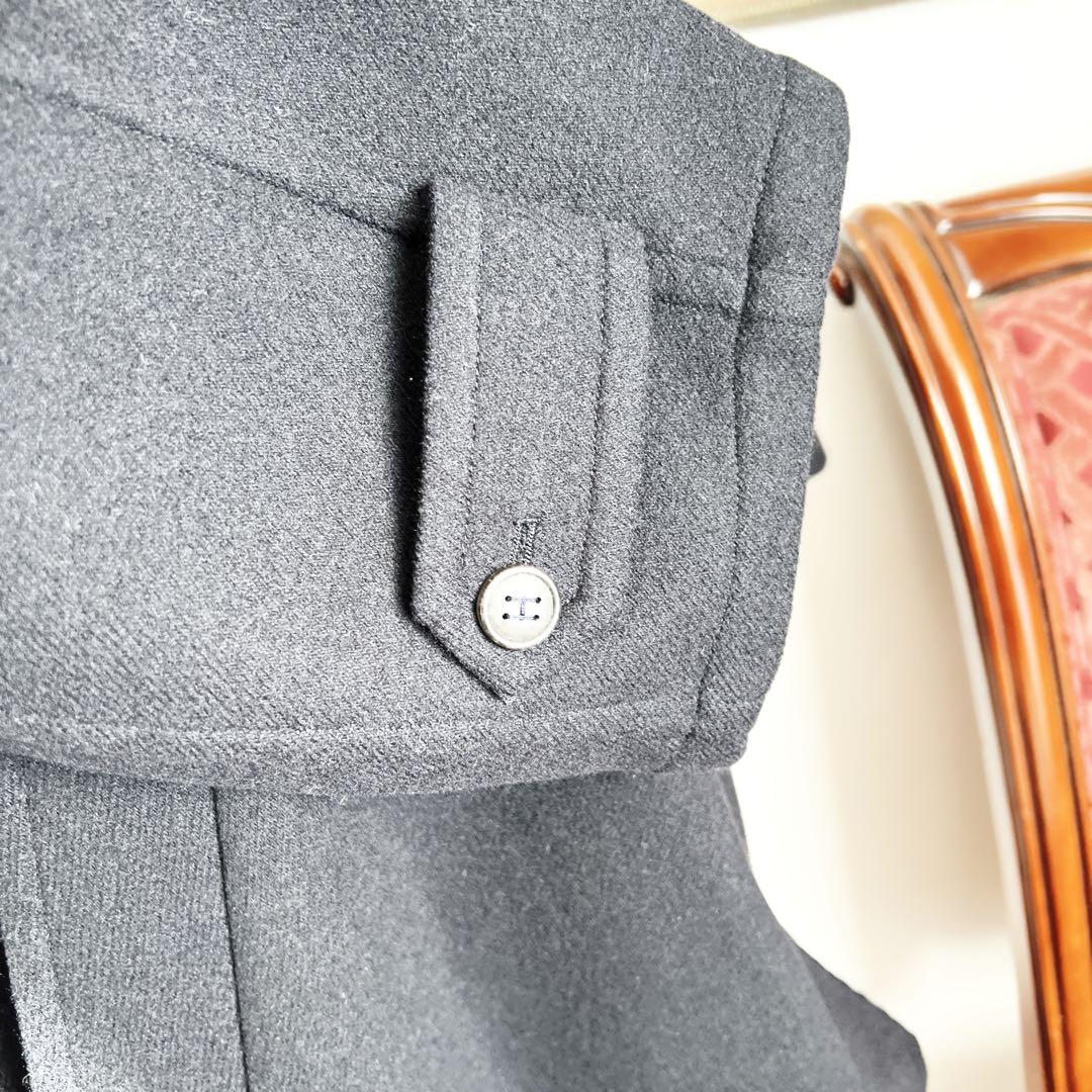 極美品 HERMESエルメス ネイビー ベルト カシミヤ ダブルフェイス