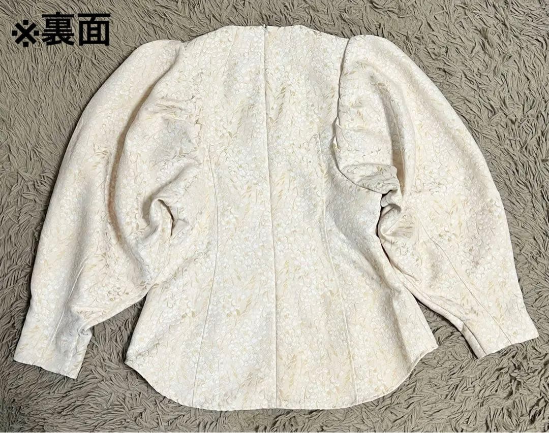 美品✨OHGA オーガ スズラン パフスリーブブラウス ジャガード
