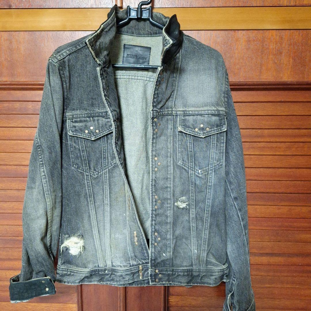バックラッシュデニムジャケット ISAMU KATAYAMA BACKLASH TRUCKER DENIM JACKET / SPLASH DYED (BLACK
