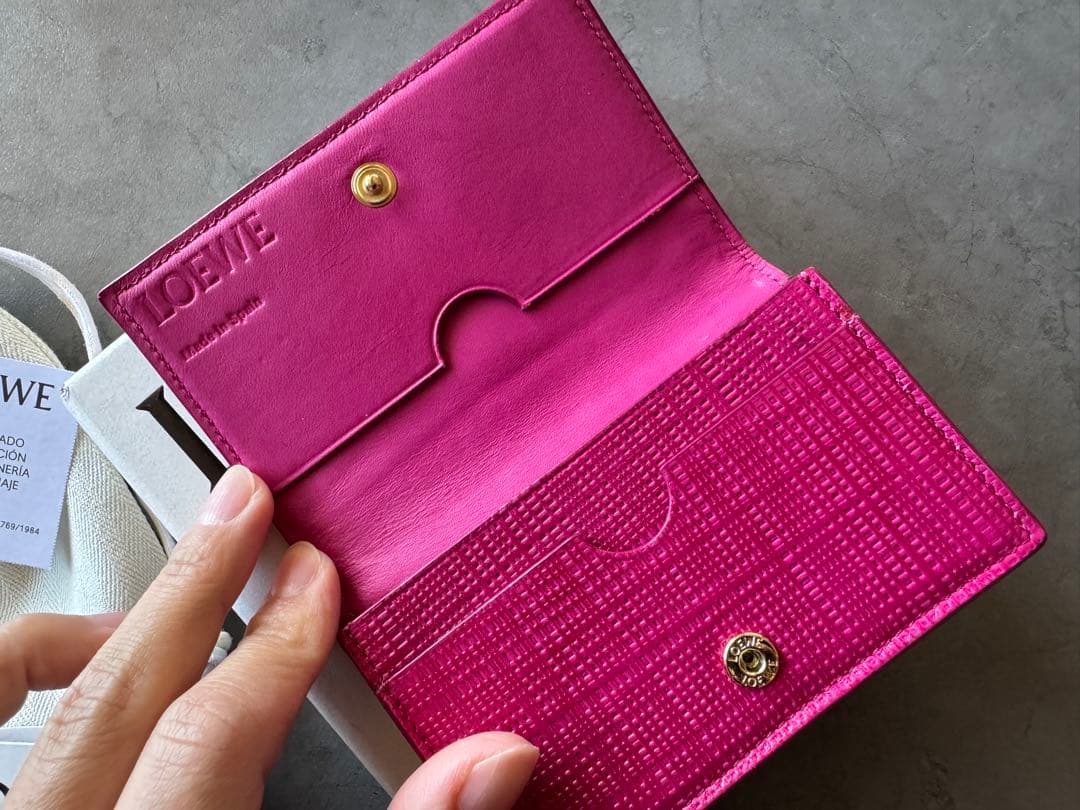 《箱・袋付き》ロエベ アナグラム 型押しカードケース名刺入れ カード入れ