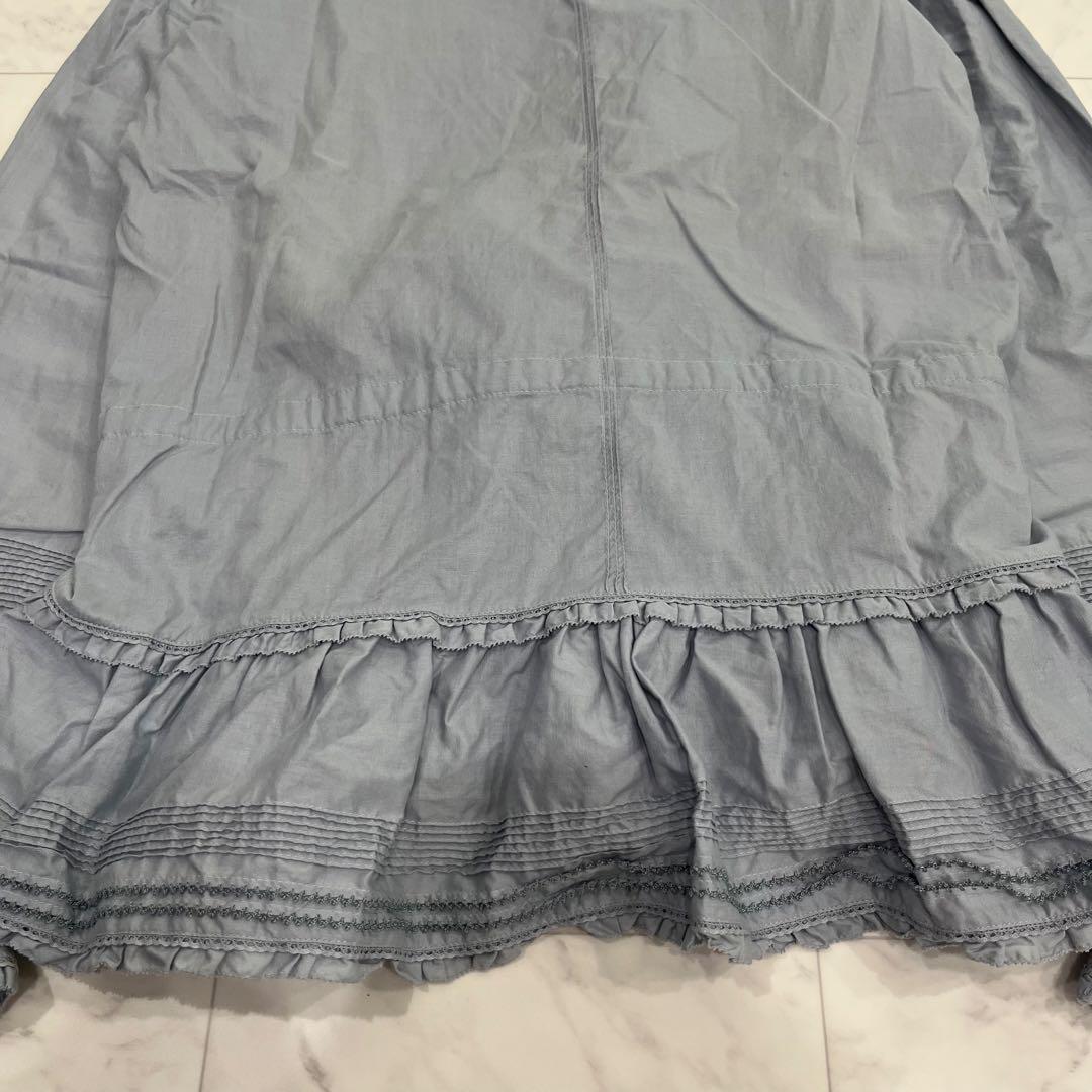 PINKHOUSE オーバーブラウス ピコフリル リボン ピンタック ブルー系