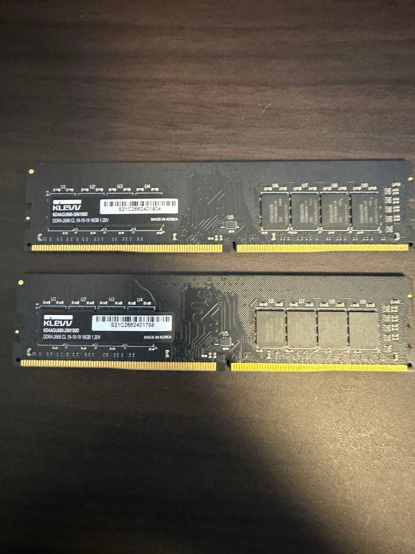 メモリー KLEVV DDR4-2666 16x2 32GB KLEVV DDR4 32GB (1x32GB) 3200MHz CL22 1.2V UDIMM Desktop Ram