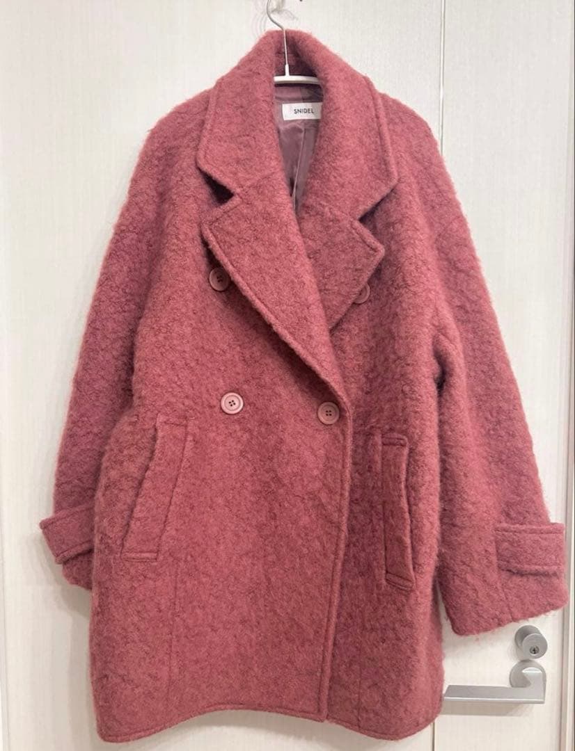 美品 SNIDEL スナイデル コクーンボアコート Sサイズ ピンク - メルカリ