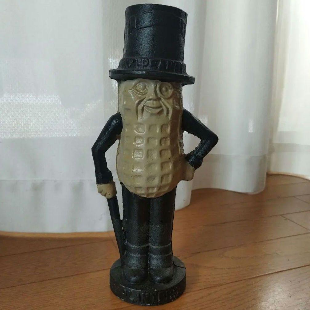ビンテージ アンティーク Mr.ピーナッツ 貯金箱 アメリカン レトロ ミスターピーナッツ 貯金箱 コインバンク ゴールド