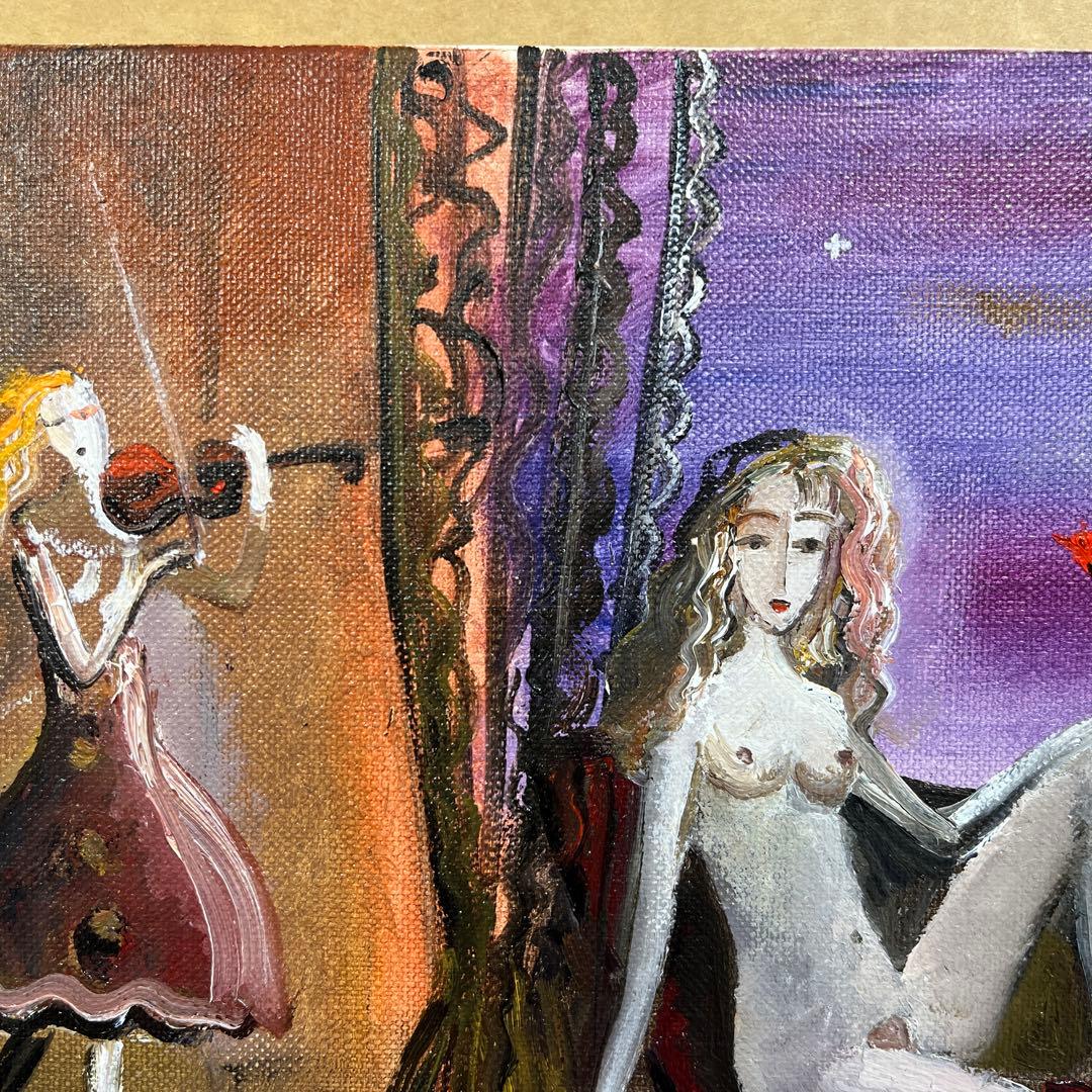 ⭕️油絵 二科会員 織田広比古 画題[月とバラ] F3号 東京