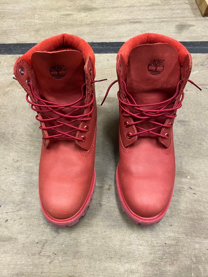 ティンバーランド ブーツ 赤 25.5cm 新品未使用 - メルカリ