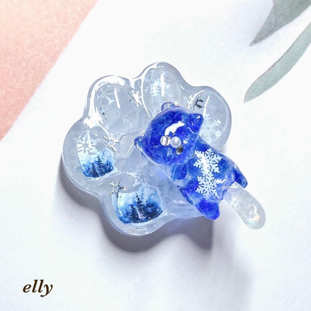 sawasawa様】1569.天然石 琉球ガラス 雪の結晶 とびつき猫 レジン