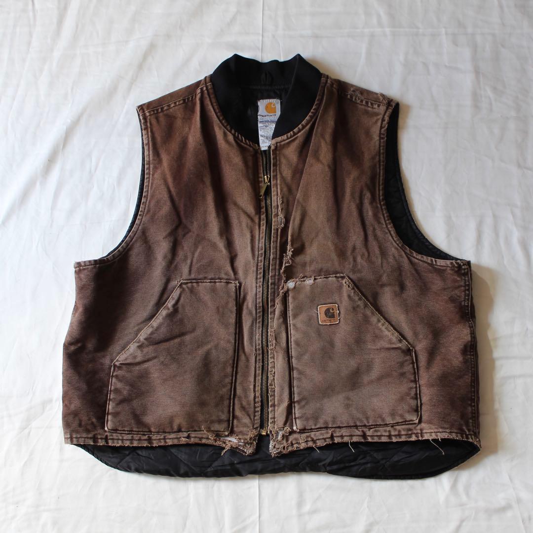 鬼雰囲気•USA製 Carhartt ダックベスト VO2 DKB 2XL 名作 - メルカリ