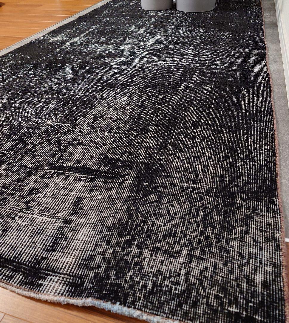 101から109×229 ブラックオーバーダイ トルコヴィンテージラグ - メルカリ