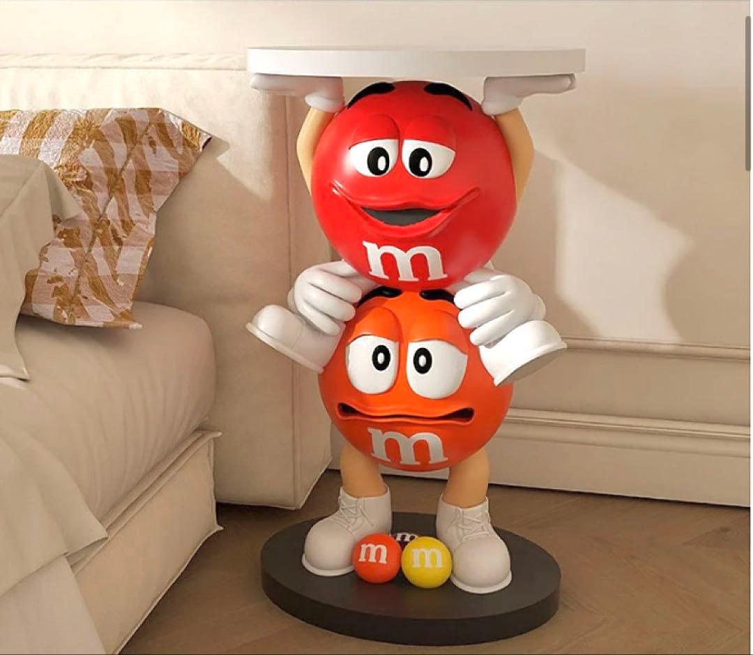 M&M's エムアンドエムズ サイドテーブル フィギュア 赤 レッド オレンジ 新品 M&M's エムアンドエムズ サイドテーブル M&M フィギュア 置物