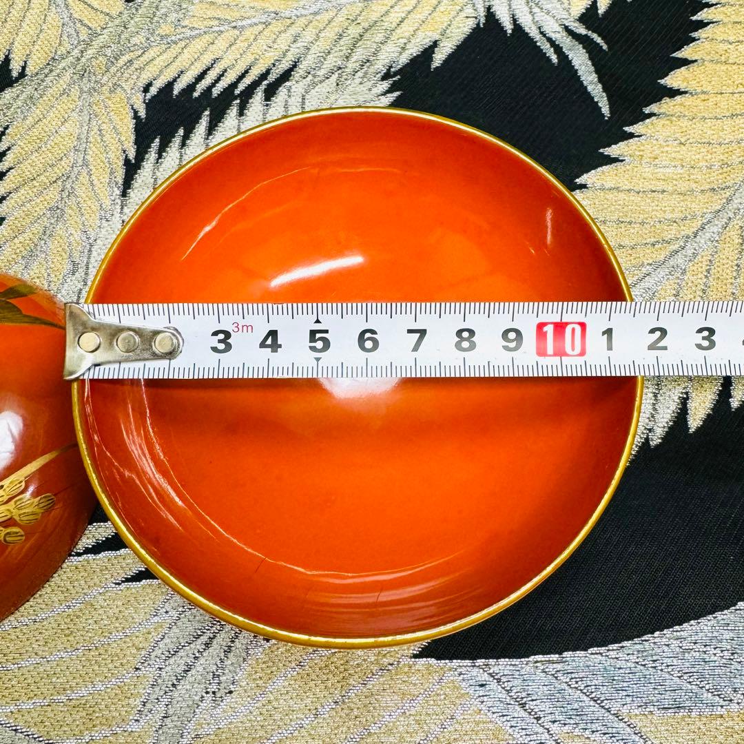 漆器 輪島塗 沈金 金蒔絵 木製 蓋付椀 お煮物椀 吸物椀 6客 骨董